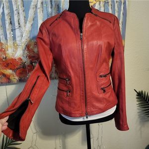 BENEDETTA ITALIAN RED LEATHER JACKET